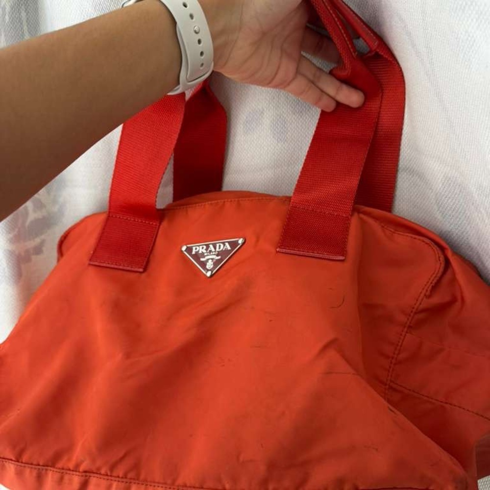 Prada Orange Tote Bag